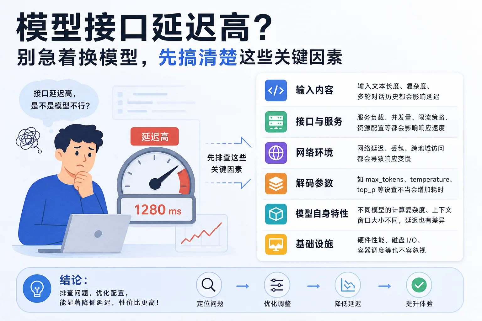 大模型接口延迟高？别急着换模型，先搞清楚这些关键因素